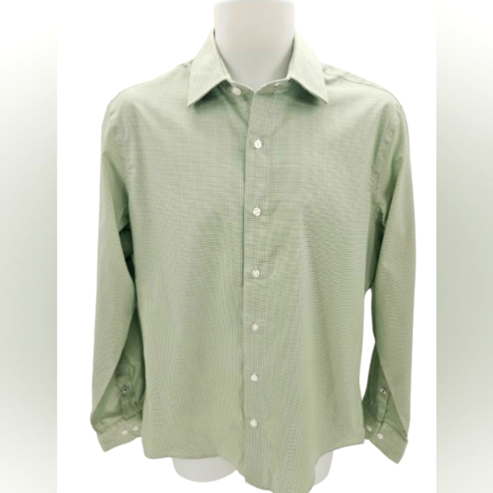 Bonobos Slim Fit Button Down Shirt M Green Check Stretch Cotton Mens